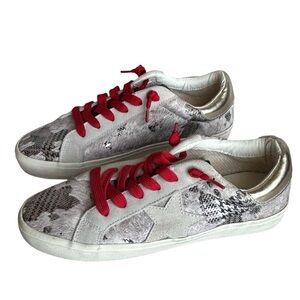 Steve Madden Women's Philosophy Suede and‎ Leather Sneakers Real Hair